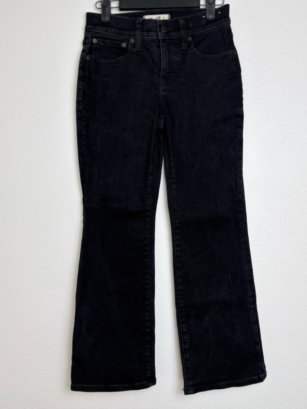 Madewell Mid-Rise Kick Out Jeans in Black Rinse Wash Size 25P